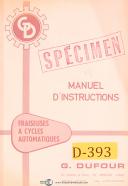 Dufour-Dufour Gaston No. 55, Universal Milling, Instructions and Spare Parts Manual-55-No. 55-06